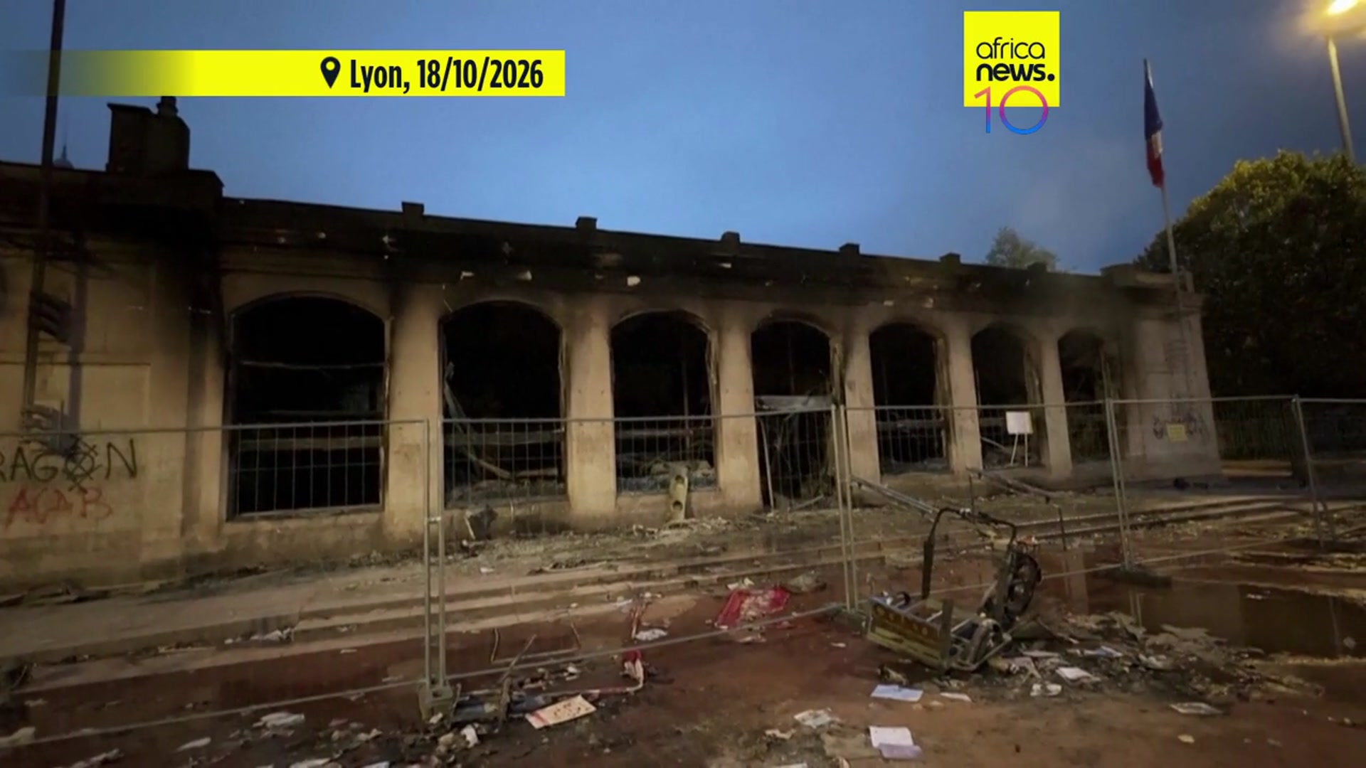 Video thumbnail for Smashed storefronts, burned buildings: France wakes up to aftermath of violent protests