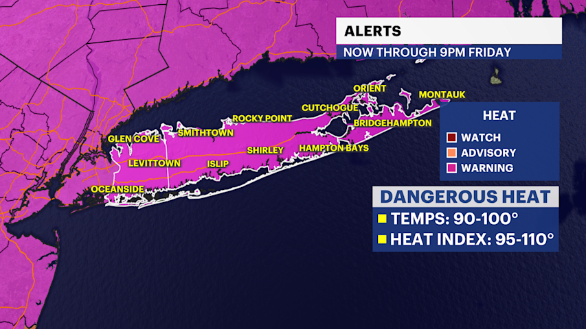 Video thumbnail for EXTREME HEAT: Dangerous heat continues to build with pop-up storms for Long Island