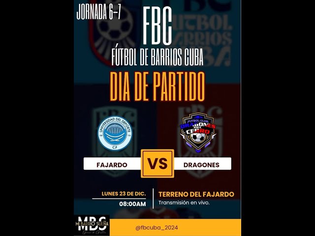 Video thumbnail for Fajardo VS Dragones del Cerro (Partido 43) - #futboldebarrioscuba