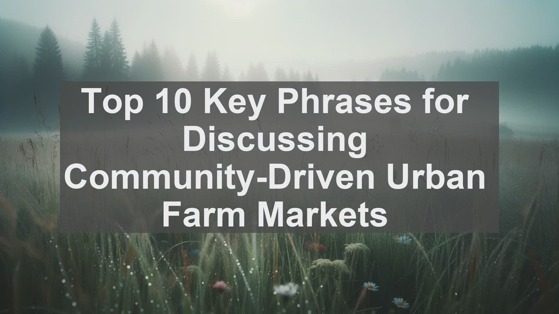 'Video thumbnail for Top 10 Key Phrases for Discussing CommunityDriven Urban Farm Markets'