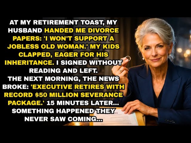 Video thumbnail for My Husband Served Divorce Papers At My Retirement Party and My Kids Clapped. NOW They Begged Me Back