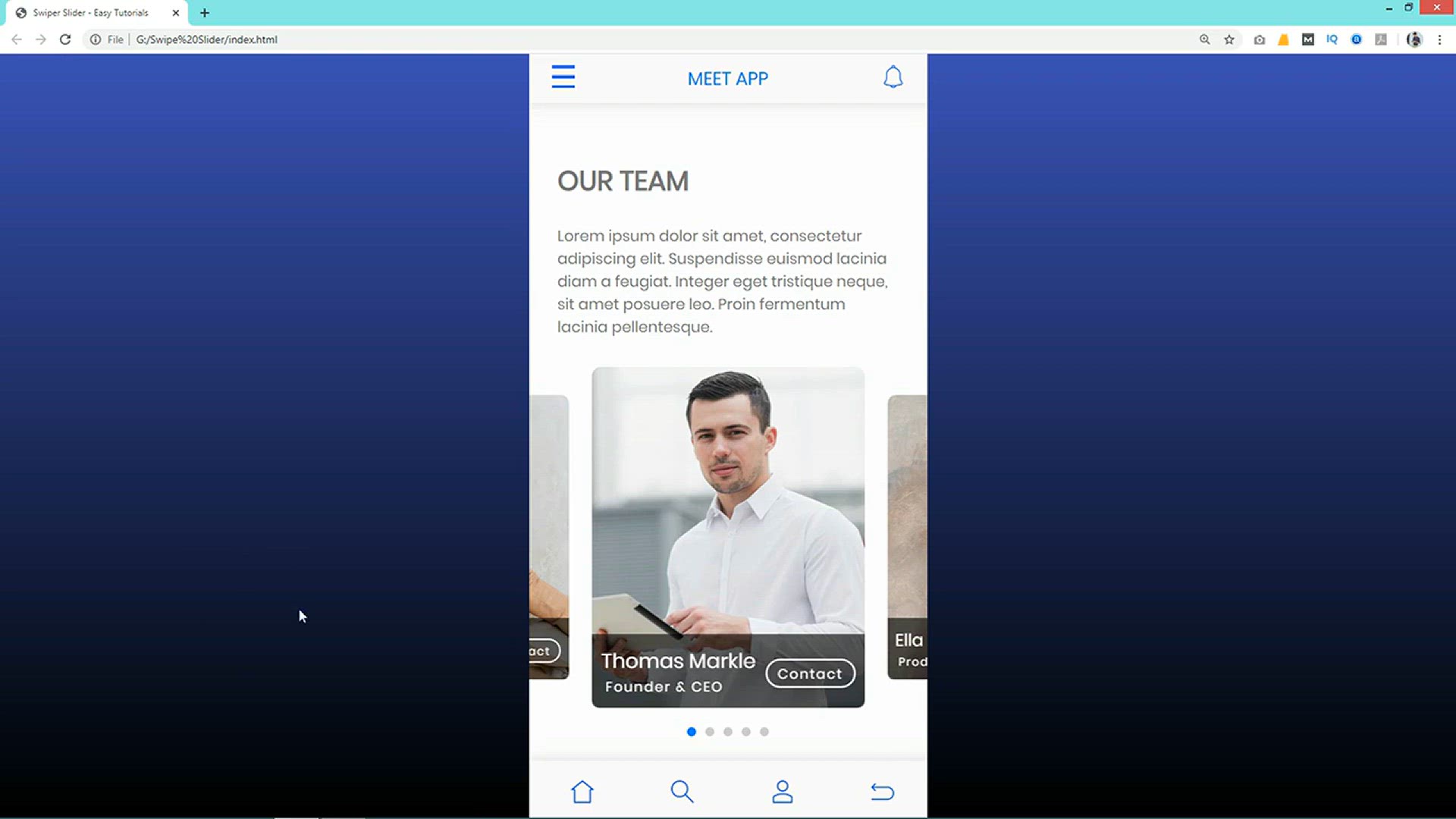 'Video thumbnail for How To Create Touch Slider _ Make Swiper Slider Using HTML CSS & Swiper JS'