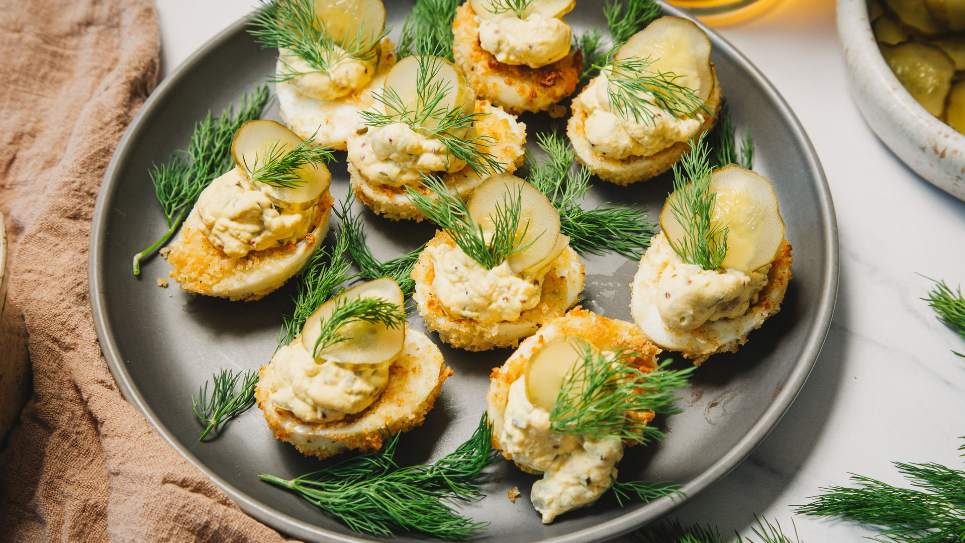 Video thumbnail for All About Pickles' Air Fryer Deviled Eggs Recipe