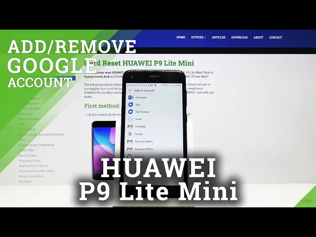 Video thumbnail for How to Add & Remove Google Account in HUAWEI P9 Lite Mini – Google User Settings