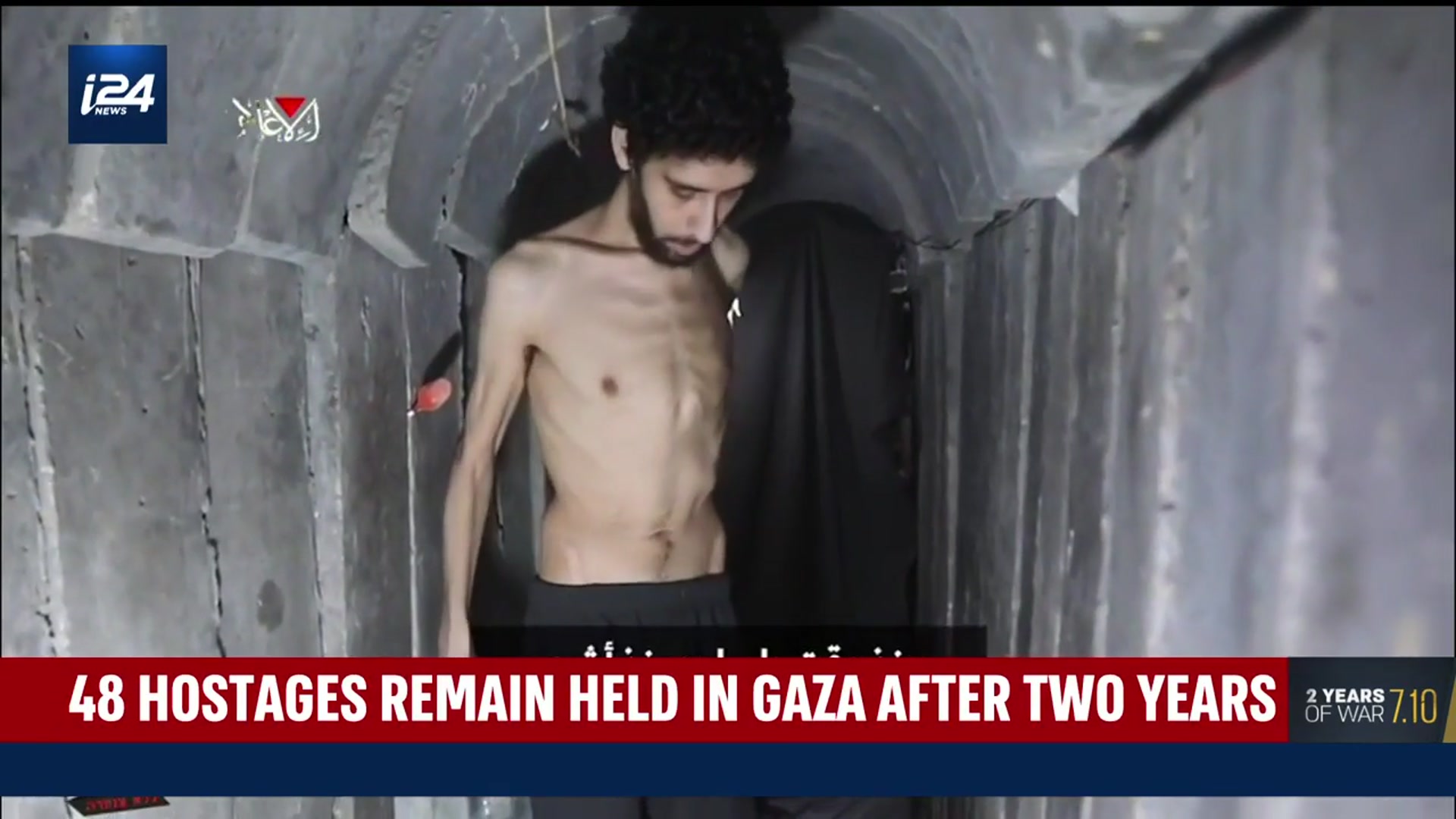 'Video thumbnail for 48 hostages remain held in Gaza after two years'