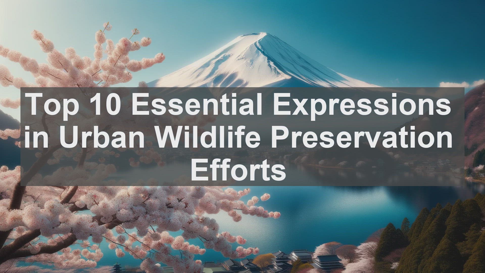 'Video thumbnail for Top 10 Essential Expressions in Urban Wildlife Preservation Efforts'