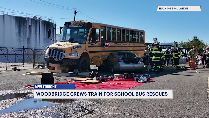 Video thumbnail for Woodbridge first responders stage school bus crash drill