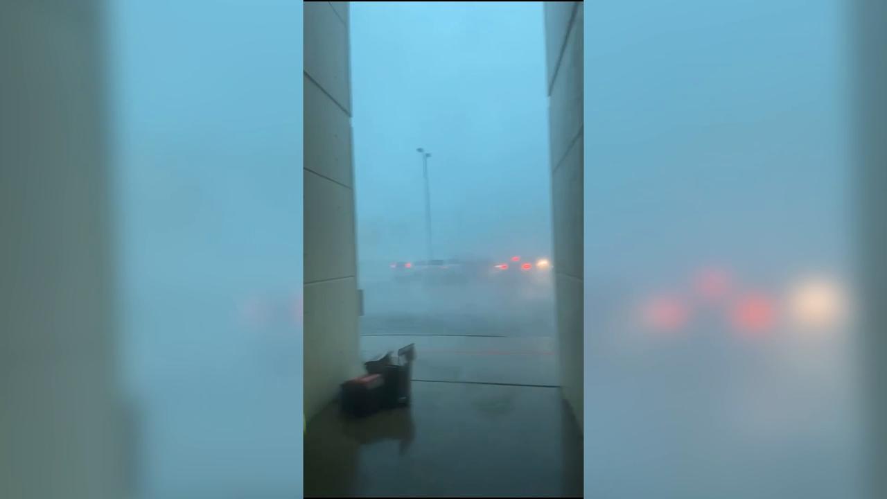 Video thumbnail for US: Glass crashes to ground during powerful storm at Illinois State University.