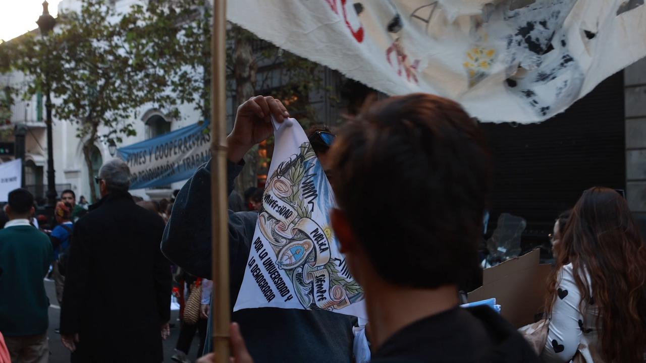 Video thumbnail for Argentina: Thousands protest university budget cuts in Argentina.