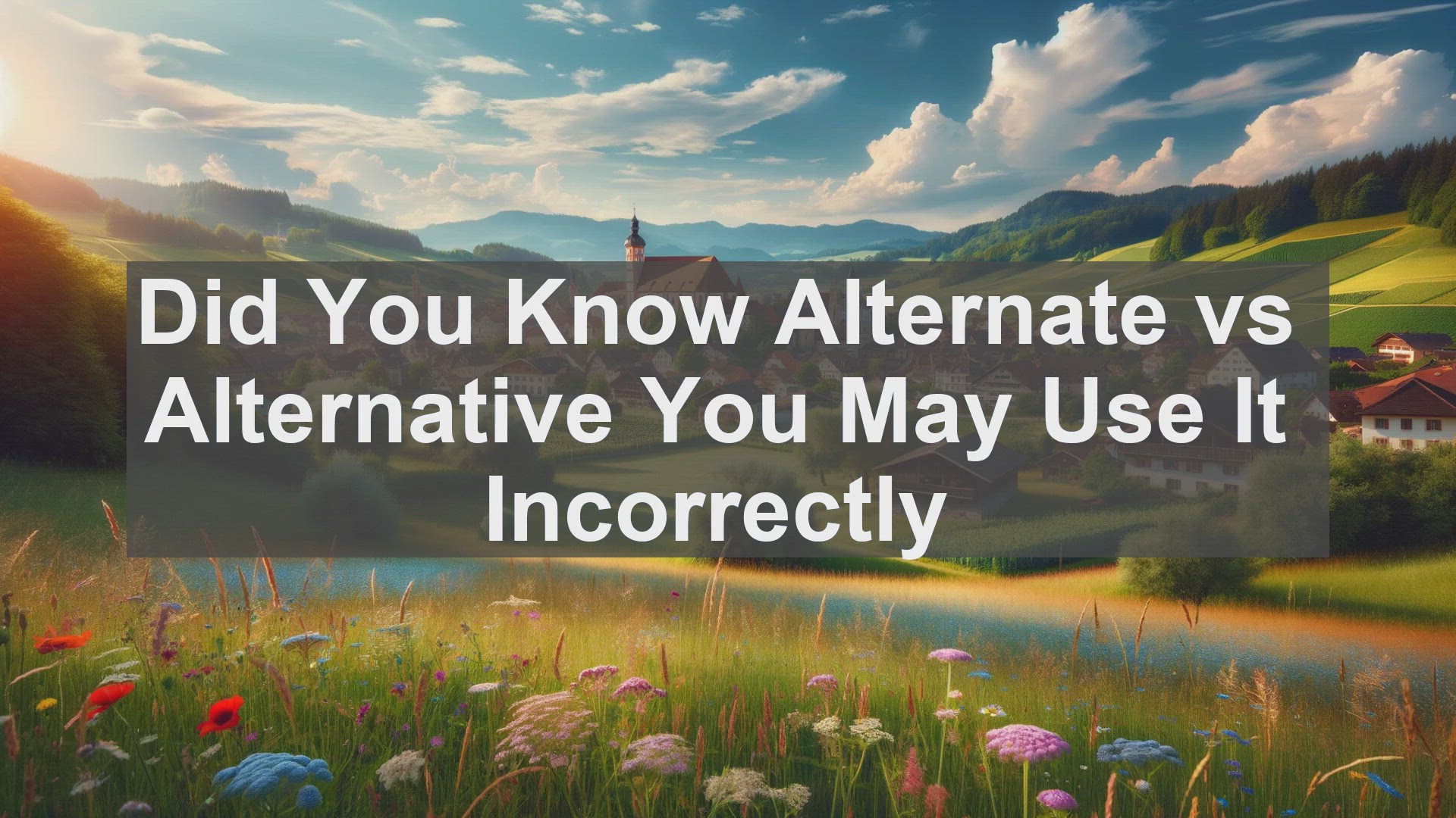 'Video thumbnail for Did You Know Alternate vs Alternative You May Use It Incorrectly '