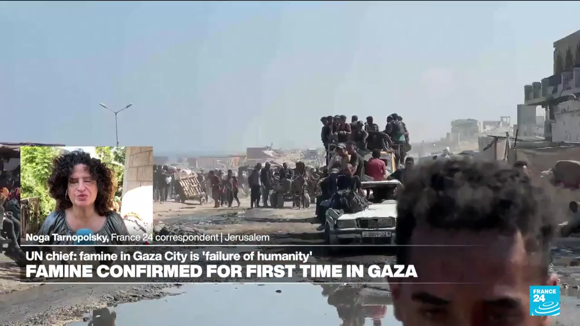 'Video thumbnail for UN Chief: Famine in Gaza city is a “failure of humanity”, while Israel denies'