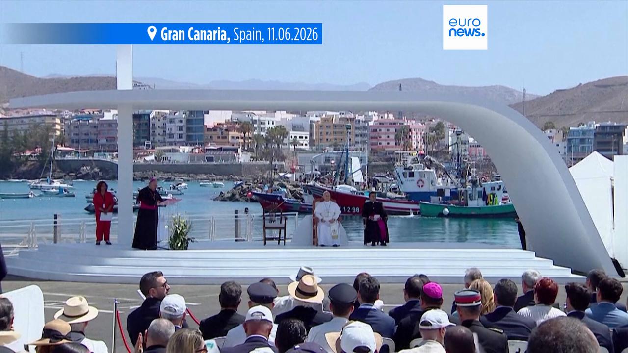 Video thumbnail for Pope Leo XIV calls for a stronger response to migration crisis during Canary Islands visit