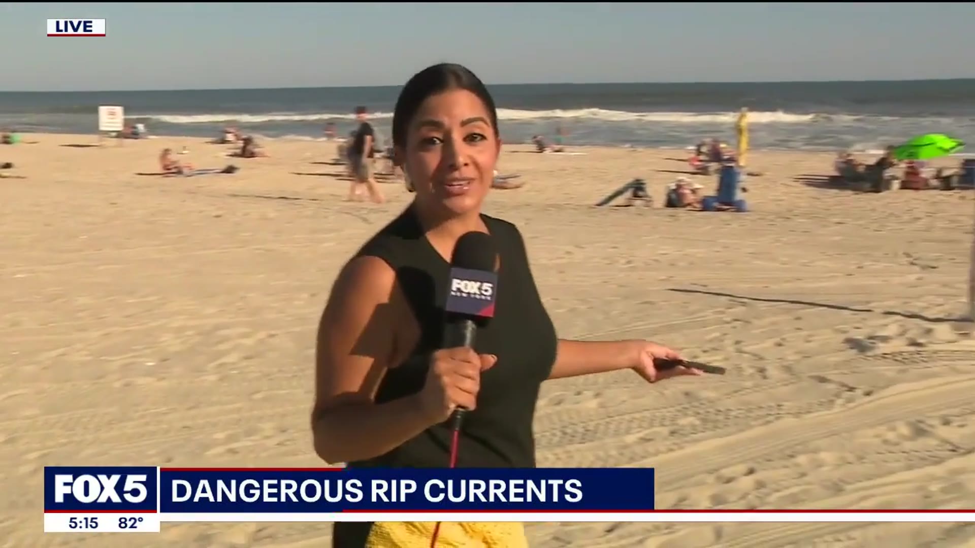 'Video thumbnail for Dangerous rip currents and flooding on Long Island beaches'