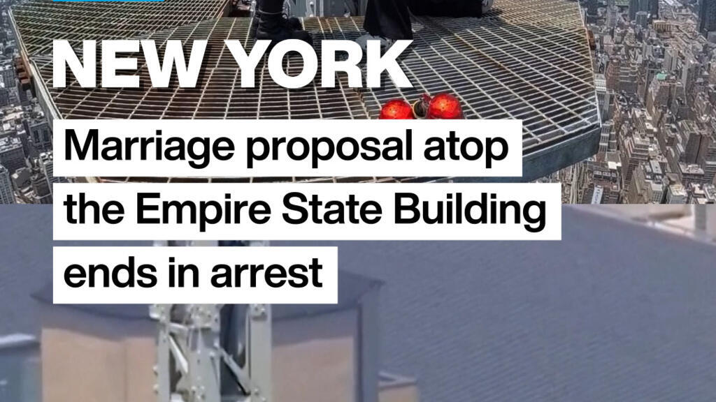 Video thumbnail for New York: Marriage proposal atop the Empire State Building ends in arrest