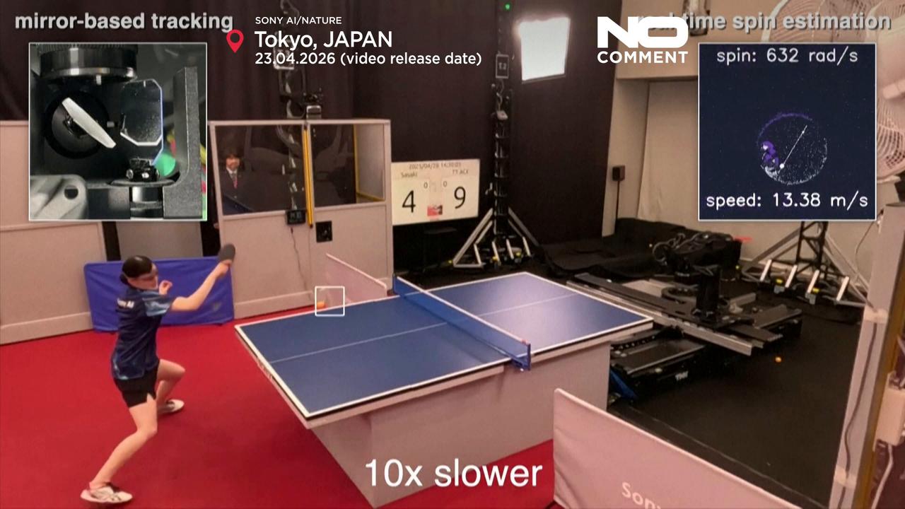 Video thumbnail for A robot Sony built with AI is defeating human pros at table tennis