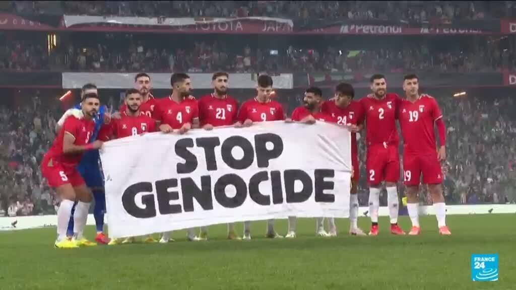 'Video thumbnail for Palestinian national football team on a 'mission' for peace in Spain visit'