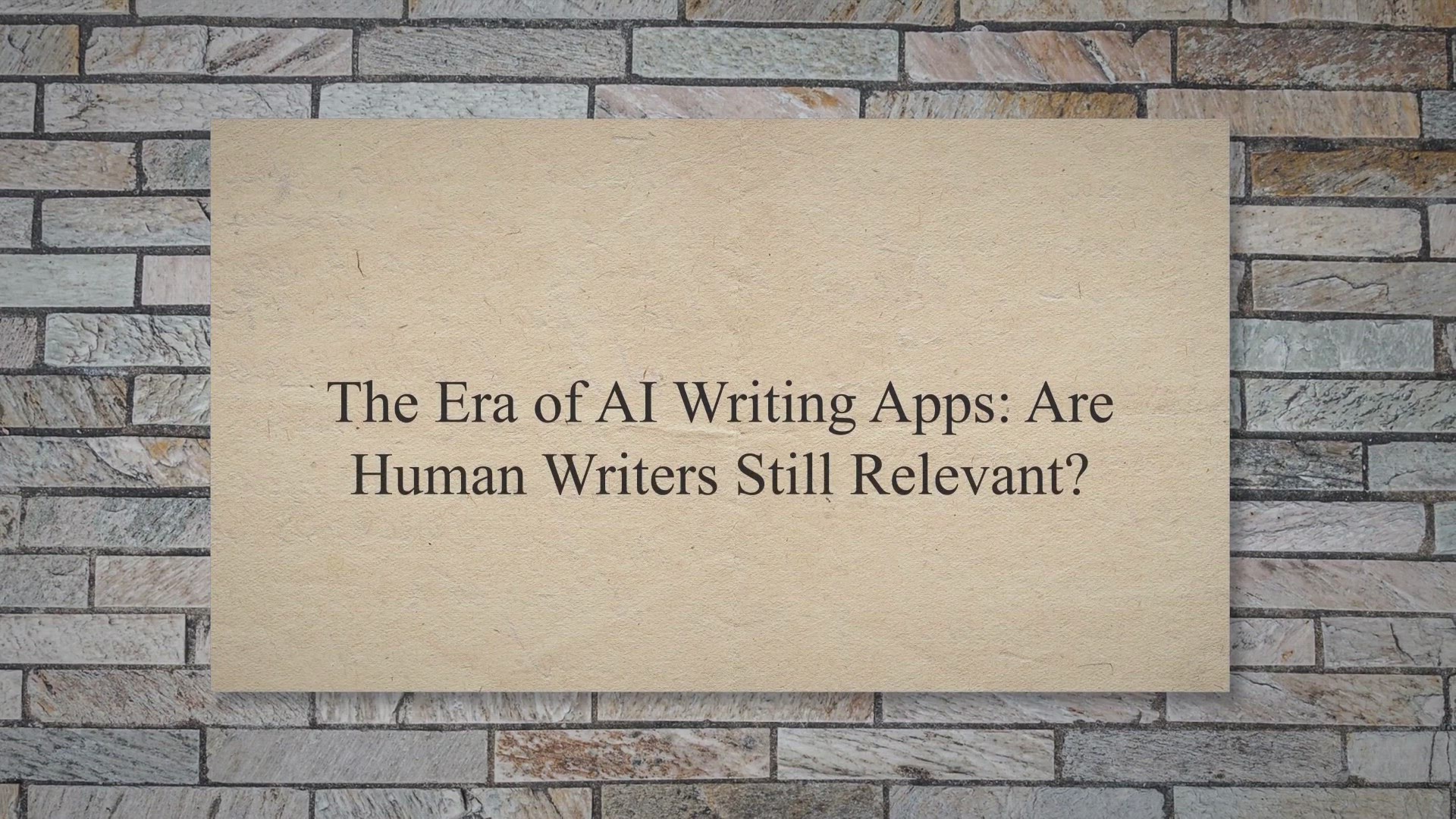 Video thumbnail for The Era of AI Writing Apps: Are Human Writers Still Relevant?