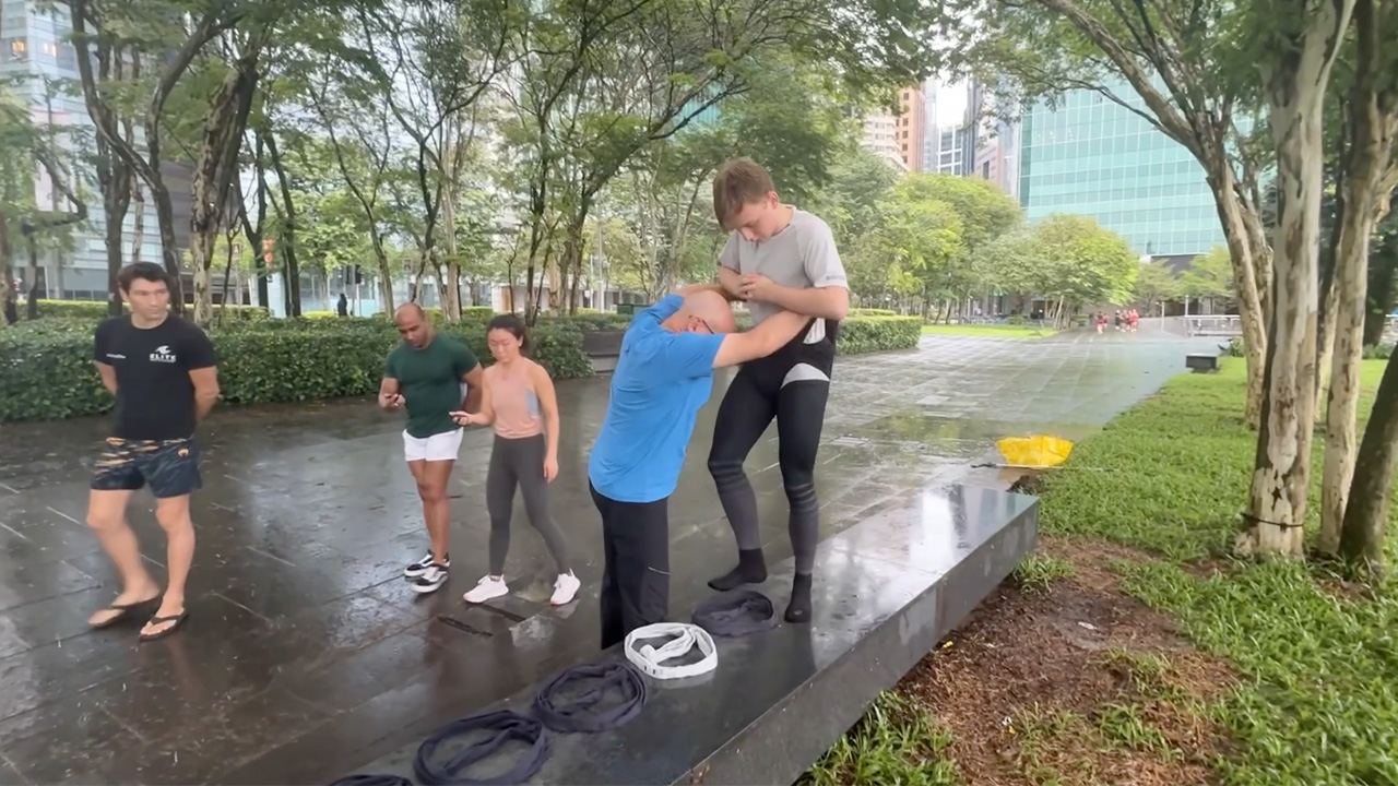 Video thumbnail for Most underpants pulled on in one minute (team of two)  28 by Aiden and Dan Neary