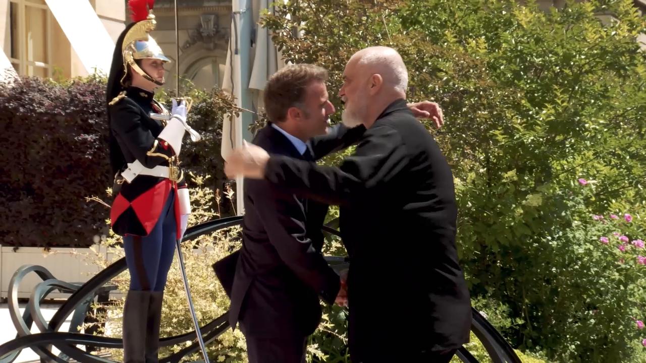Video thumbnail for France: French President Macron meets Albanian PM Rama at Elysee Palace.