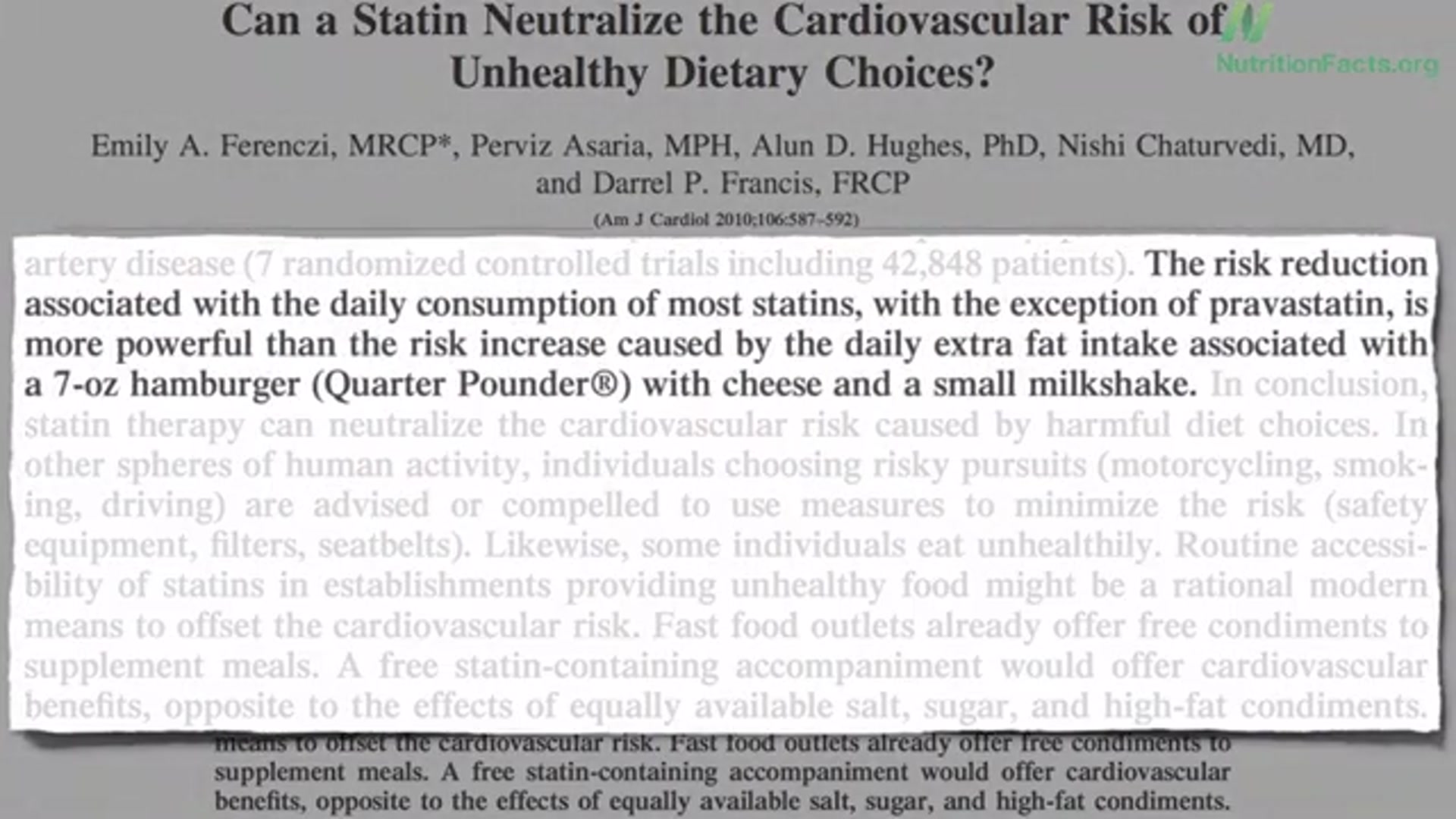 Video thumbnail for Fast food Do you want fries with that Lipitor