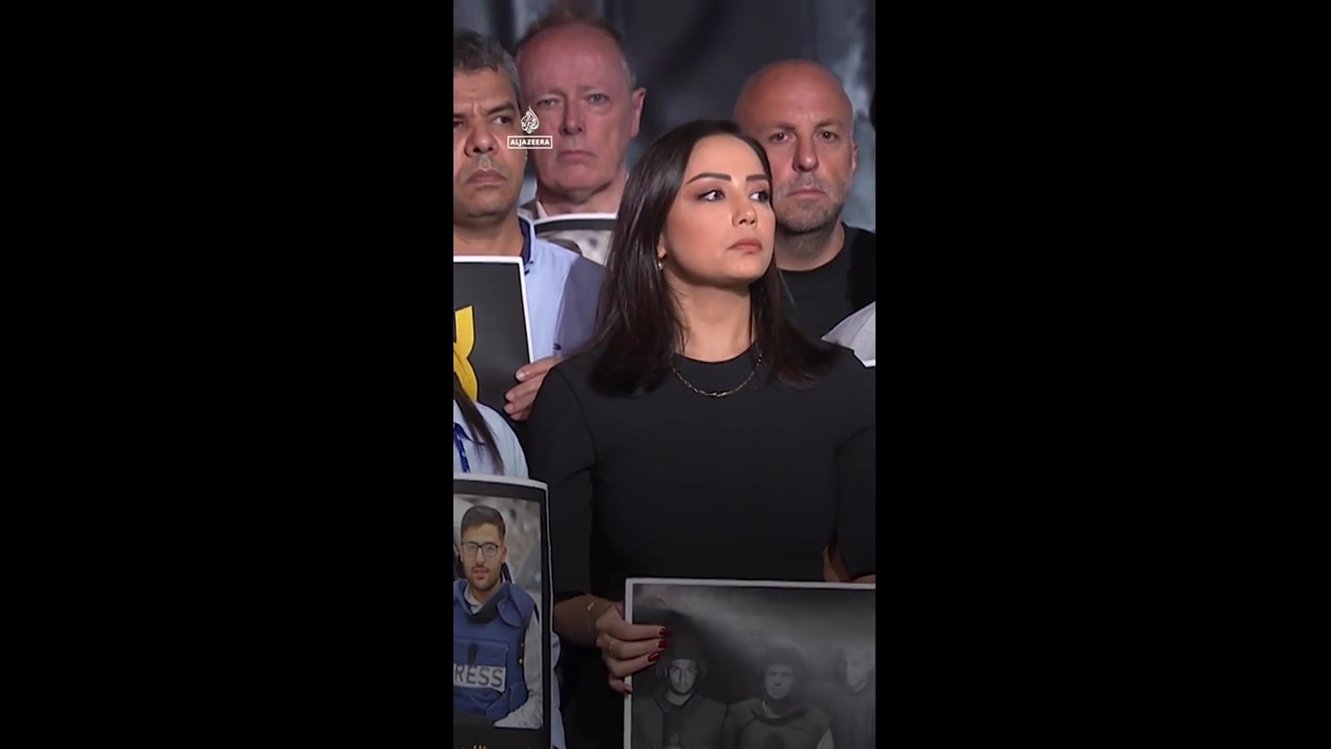 'Video thumbnail for Al Jazeera mourns assassinated journalists with moment of silence'