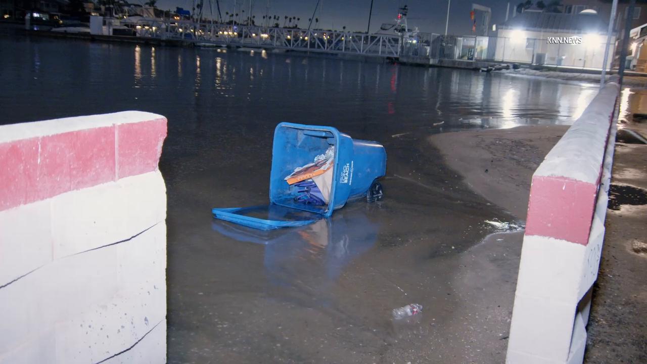 Video thumbnail for US, Los Angeles: Long Beach High Tides Part 2.