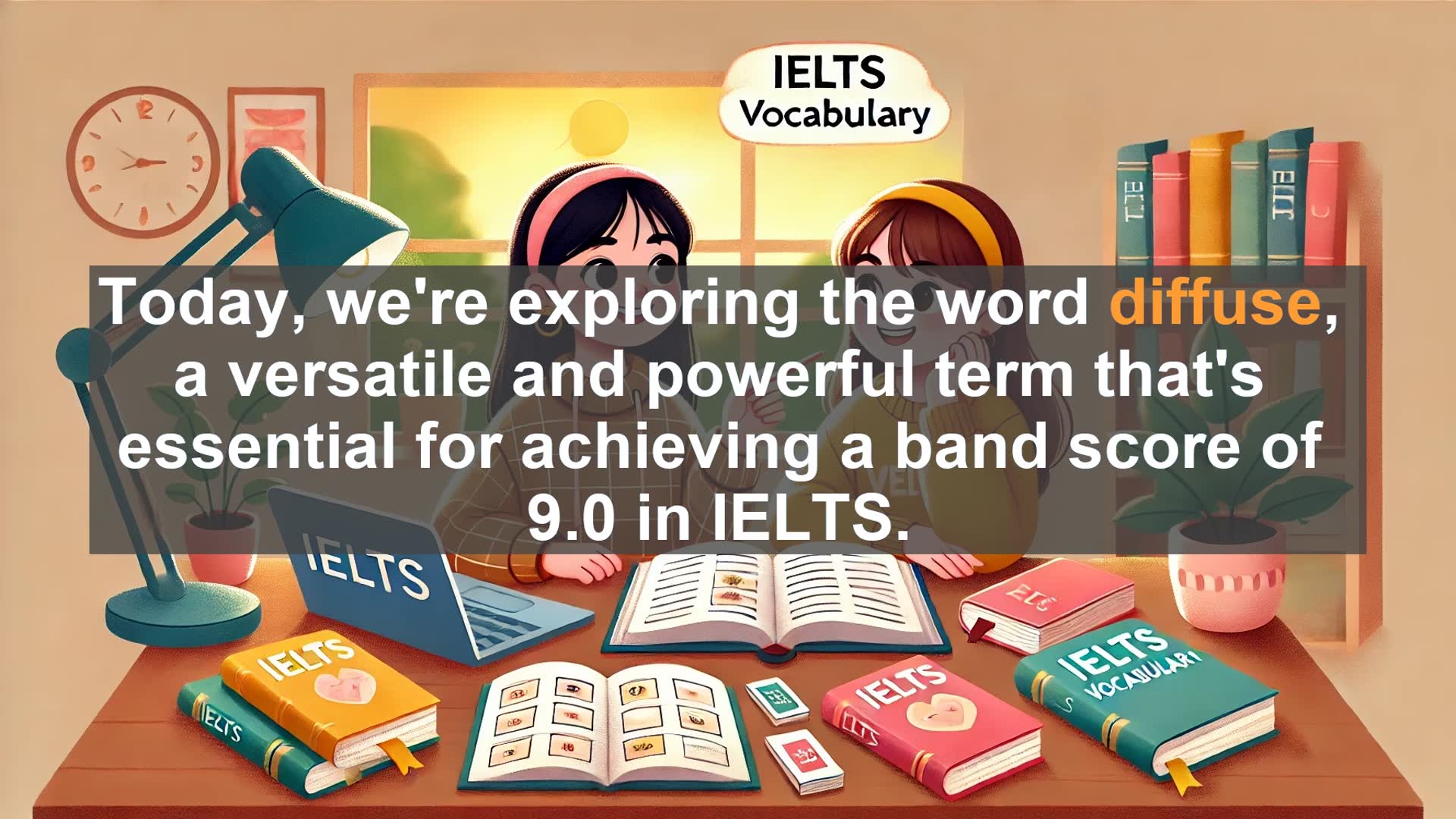 'Video thumbnail for 2000 Must Know IELTS 9.0 Vocabulary - Mastering 'Diffuse': A Key Word for IELTS Success'
