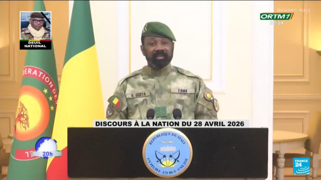 Video thumbnail for Mali junta chief makes first appearance since rebel attacks