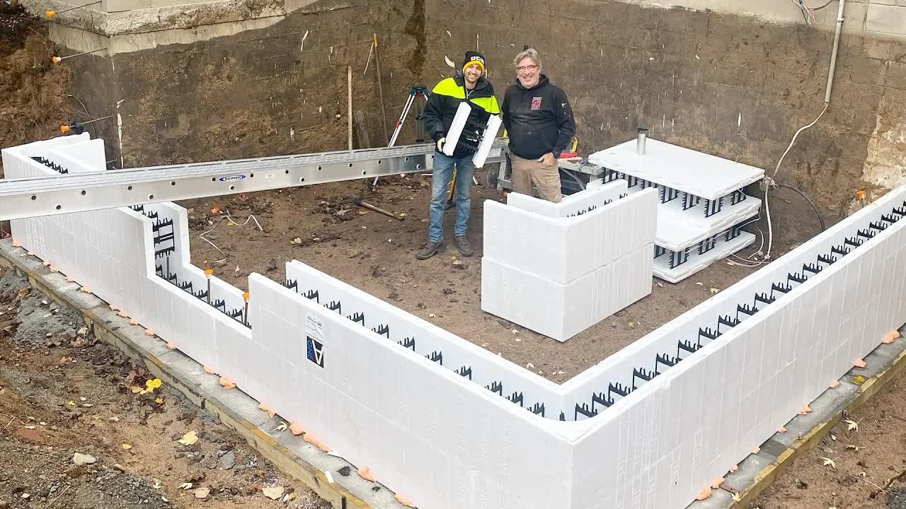 Video thumbnail for Matthew Cremona: Setting Basement Wall Forms with ICF | Home Renovation Part 5