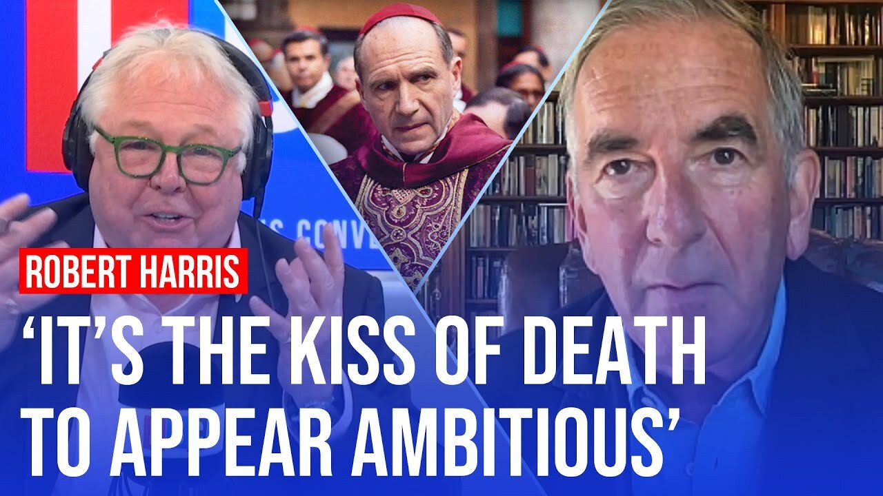 Video thumbnail for Robert Harris reacts to Pope Leo XIV watching Conclave | LBC