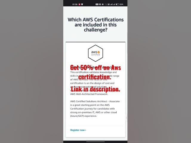 Video thumbnail for AWS solution Architect Associates certificate 50 % discount coupon #Aws #Devops