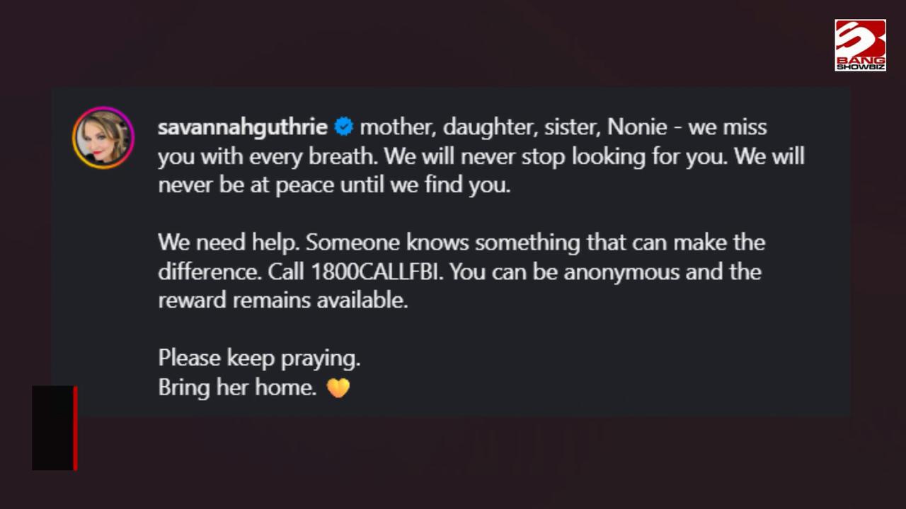 Video thumbnail for 'We will never stop looking for you...' Savannah Guthrie on the search for her missing mother