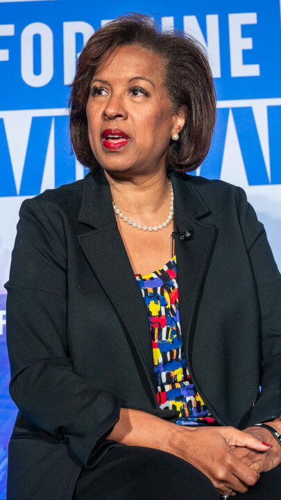 'Video thumbnail for SAIC CEO says "anachronistic" American defense strategy keeps her up at night'