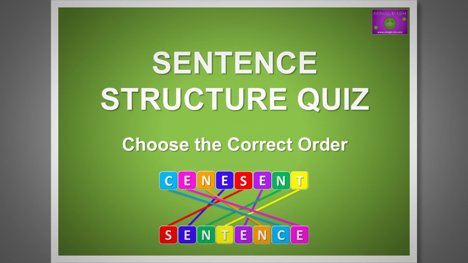 Video thumbnail for Sentence Structure Quiz - Choose the Correct Order #1