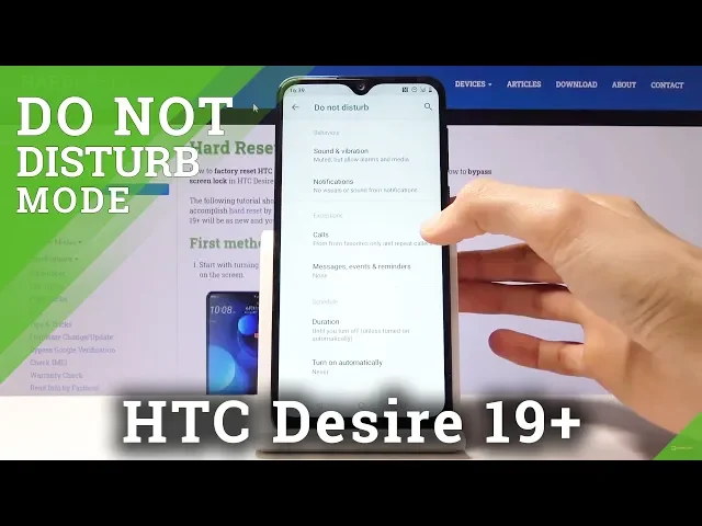 Video thumbnail for How to Switch On Do Not Disturb Mode in HTC Desire 19+ - Silent Mode