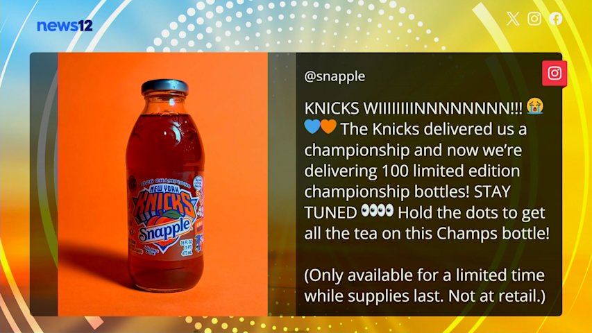 Video thumbnail for Snapple to release limited edition Knicks bottle after championship win