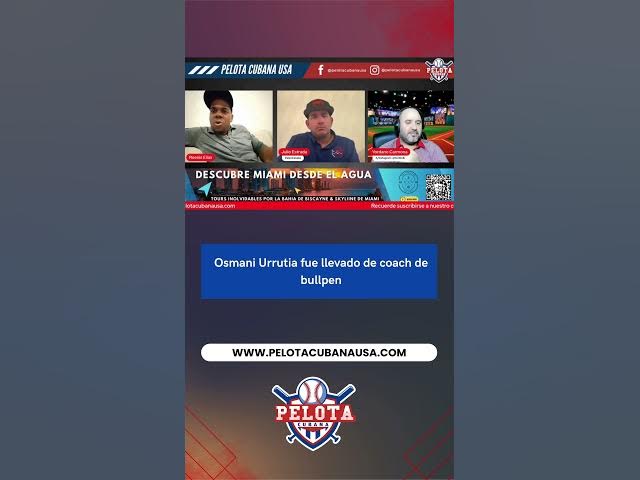 Video thumbnail for Osmani Urrutia fue llevado de coach de bullpen
