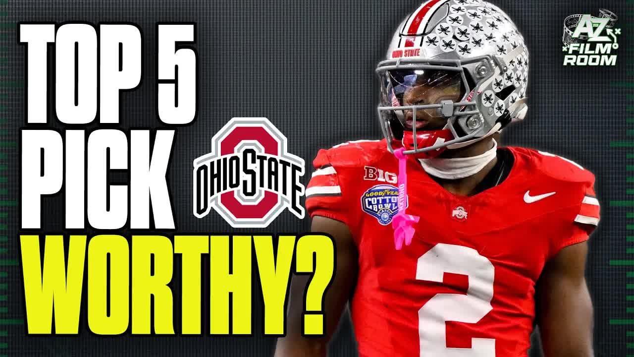 Video thumbnail for a to z sports film room: caleb downs ohio state: why he's not a top 5 nfl draft pick