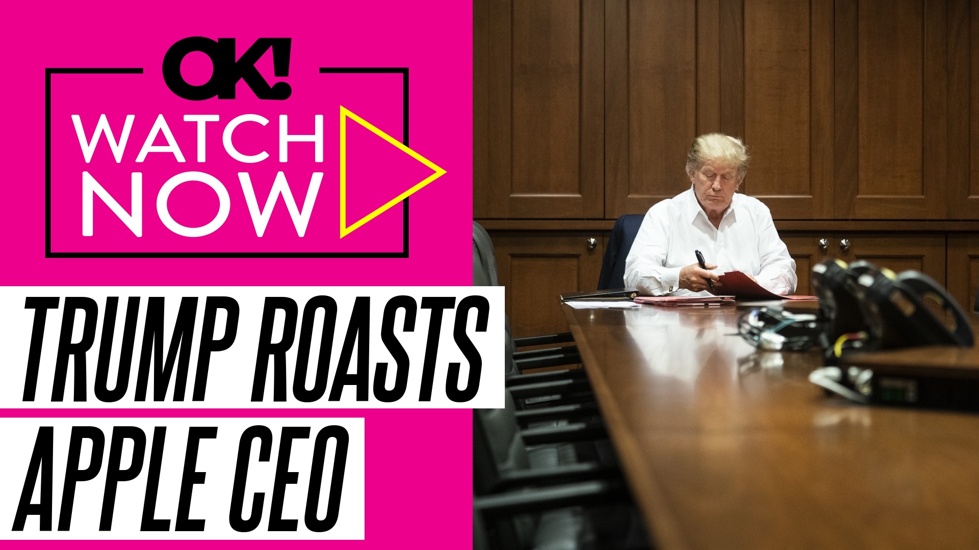 Video thumbnail for Donald Trump Says Apple CEO Tim Cook Had to 'Kiss My A--' in Odd Truth Social Post 