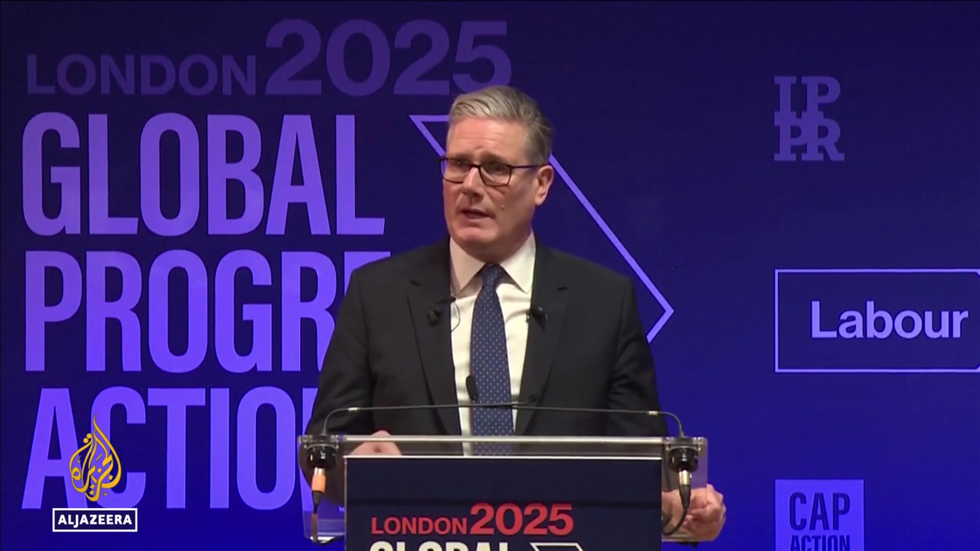 'Video thumbnail for UK’s Starmer hosts summit promoting progressive politics amid protests'