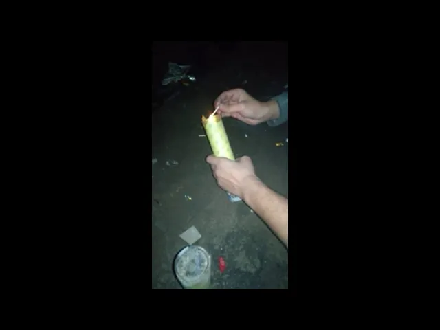 Video thumbnail for Fireworks in Hand by a Daring Guy in WahCantt Pakistan
