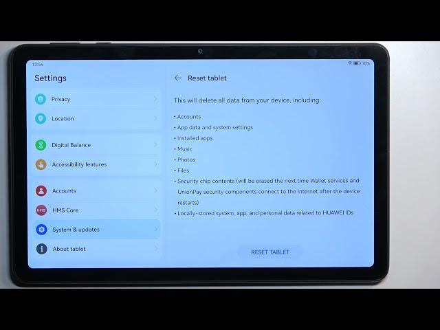 Video thumbnail for How to Hard Reset Huawei MatePad SE via Settings - Reset Tablet