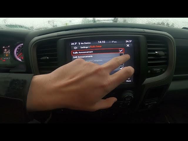 Video thumbnail for How to Enable or Disable Traffic Announcements in Dodge Ram 1500 II ( 2019 - now ) | Manage TA