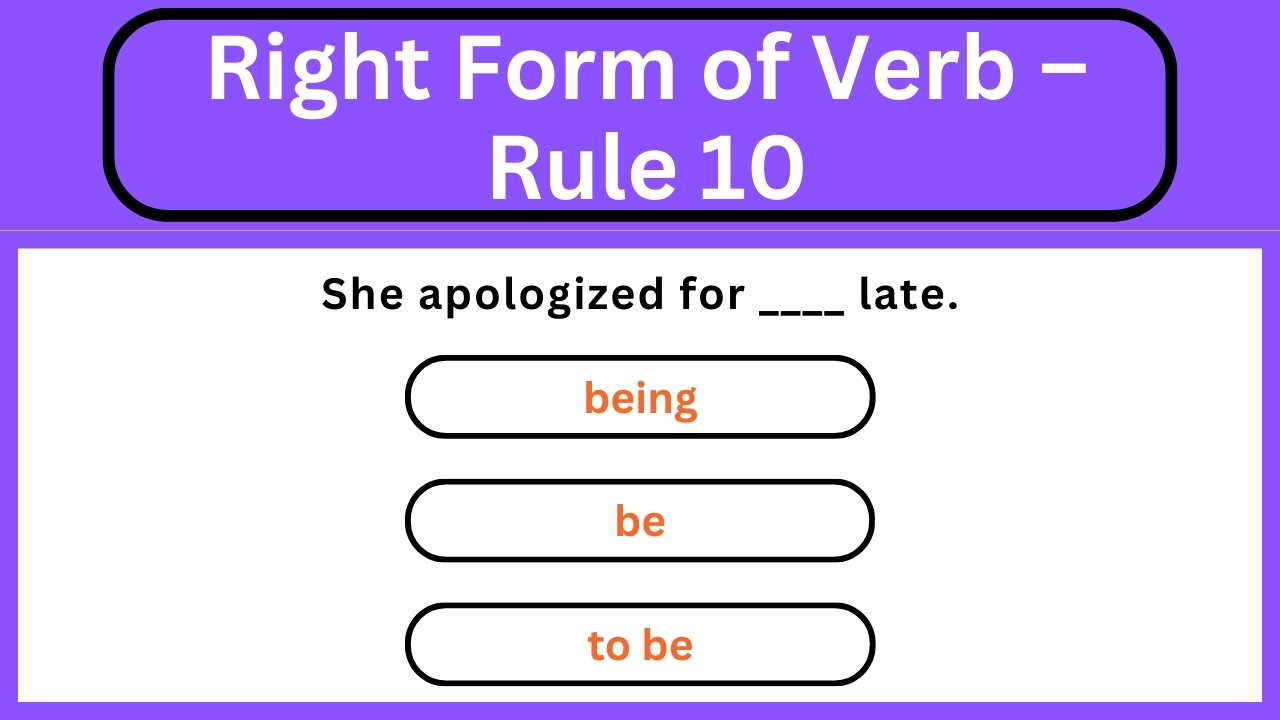 'Video thumbnail for English Grammar Practice || Right Form of Verb – Rule 10 || English Grammar Test'
