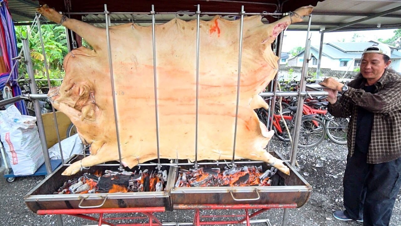 Video thumbnail for TAIWANESE BBQ - HUGE Aboriginal Pig Roast + STREET FOOD in Taiwan | Taiwanese Street Food in Hualien