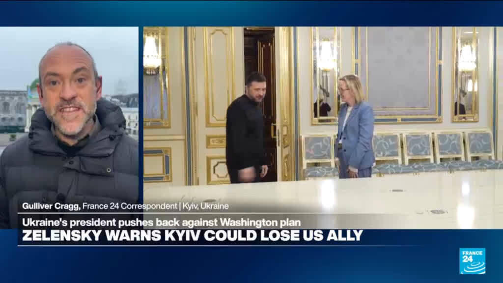 Video thumbnail for Ukraine risks ‘losing a key partner’ with Trump’s peace proposal, Zelensky says