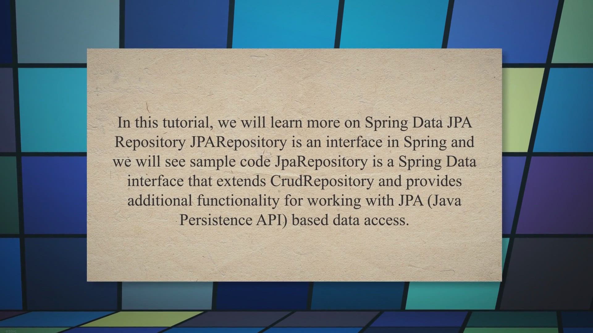 Video thumbnail for Spring Data JpaRepository Example - Javasavvy Spring
