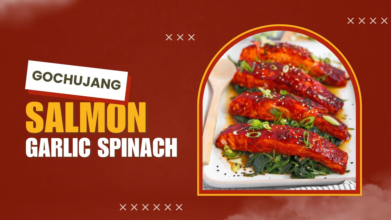 'Video thumbnail for 🔥 Gochujang Salmon with Garlic Spinach 🐟'