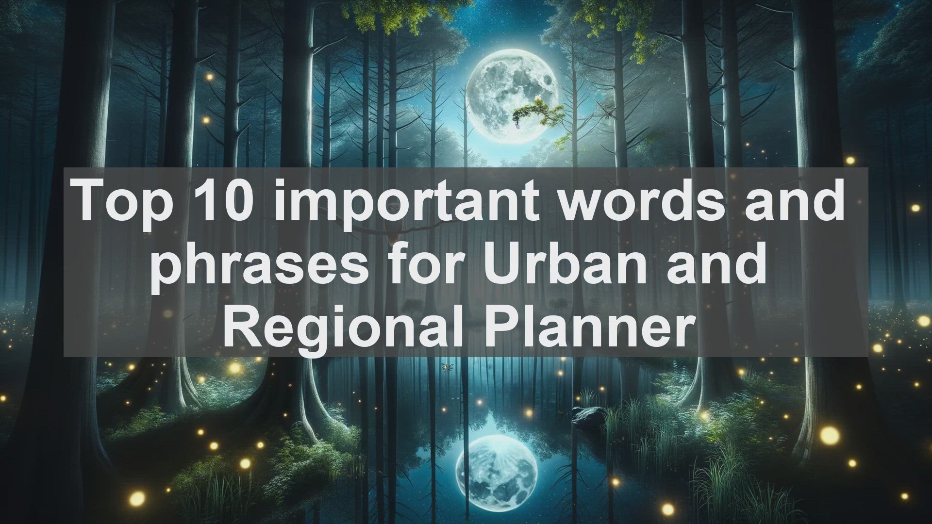 'Video thumbnail for Top 10 important words and phrases for Urban and Regional Planner'