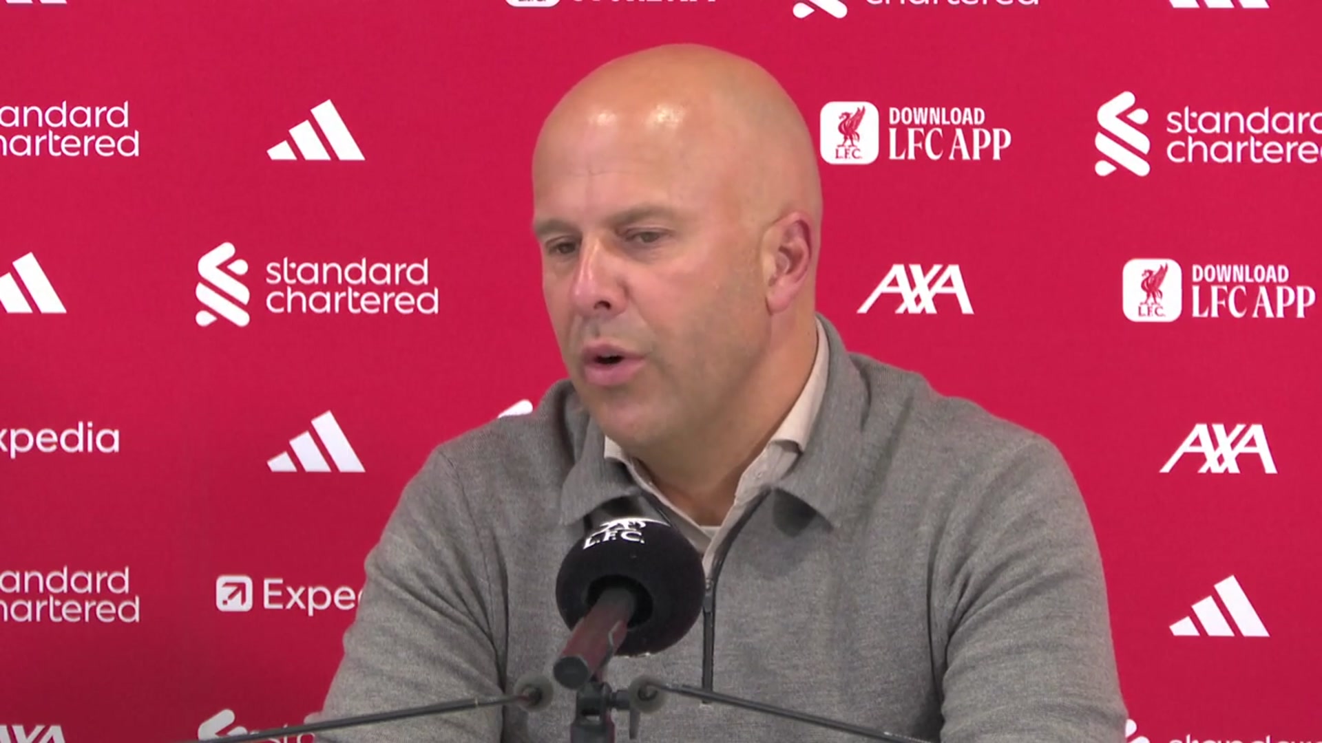 'Video thumbnail for 'It's a challenge' - Slot reacts to Man Utd defeat'